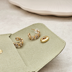 Diamond Bezel Hoops Gold | Waterproof Jewellery