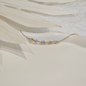 Diamond Station Bracelet, layering gold bracelet