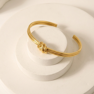 Double Knot Bangle Gold I Love Knot Bangle I Safana Jewellery