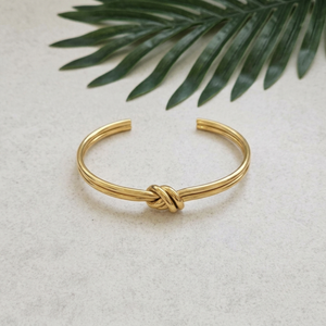 Double Knot Bangle Gold I Love Knot Bangle I Safana Jewellery