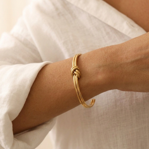 Double Knot Bangle Gold I Love Knot Bangle I Safana Jewellery