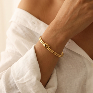 Double Knot Bangle Gold I Love Knot Bangle I Safana Jewellery