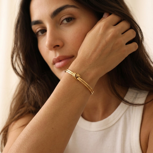 Double Knot Bangle Gold I Love Knot Bangle I Safana Jewellery