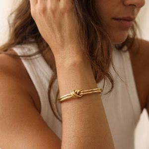 Double Knot Bangle Gold I Love Knot Bangle I Safana Jewellery