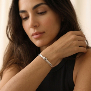 Double Knot Bangle Silver I Love Knot Bangle I Safana Jewellery