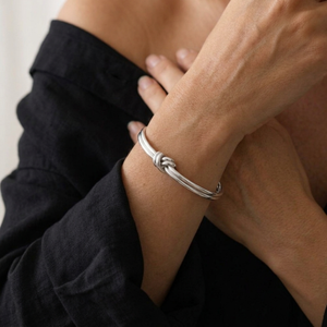Double Knot Bangle Silver I Love Knot Bangle I Safana Jewellery