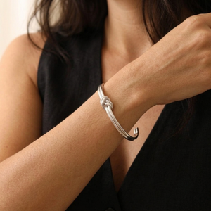 Double Knot Bangle Silver I Love Knot Bangle I Safana Jewellery