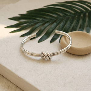 Double Knot Bangle Silver I Love Knot Bangle I Safana Jewellery