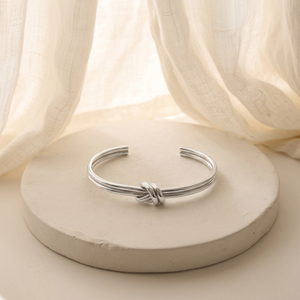 Double Knot Bangle Silver I Love Knot Bangle I Safana Jewellery