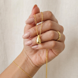 Tear Drop Necklace I Layering Gold Necklaces I Women's Jewellery I Water Drop Necklace