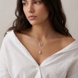 Teardrop Necklace I Layering Silver Necklaces I Water Drop Necklace