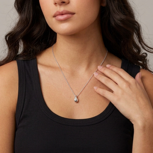 Teardrop Necklace I Layering Silver Necklaces I Water Drop Necklace