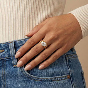 East West Pear Ring I Bypass Ring I Gold Layering Jewellery I Waterproof