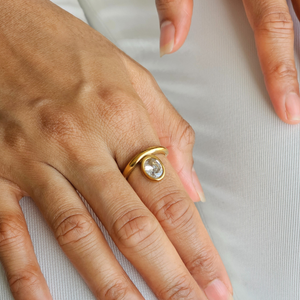 Floating Oval Diamond Ring | Non Tarnish Jewellery
