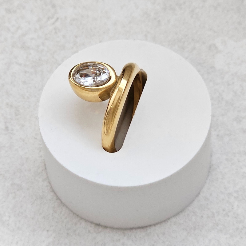 Floating Oval Diamond Ring | Non Tarnish Jewellery