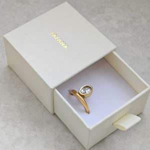 Floating Oval Diamond Ring | Non Tarnish Jewellery