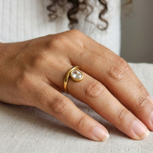 Floating Oval Diamond Ring | Non Tarnish Jewellery