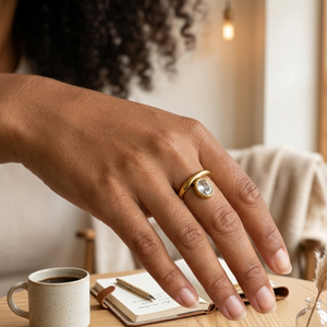 Floating Oval Diamond Ring | Non Tarnish Jewellery