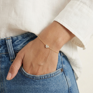 Heart Bracelet Gold I Dainty Stacking Bracelet I Safana Jewellery