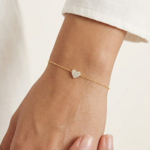 Heart Bracelet Gold I Dainty Stacking Bracelet I Safana Jewellery
