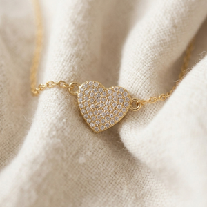 Heart Bracelet Gold I Dainty Stacking Bracelet I Safana Jewellery