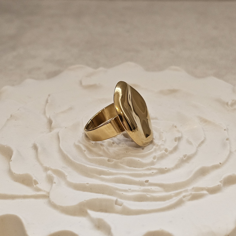 Geometric Round Ring Gold | Waterproof Non Tarnish Jewellery