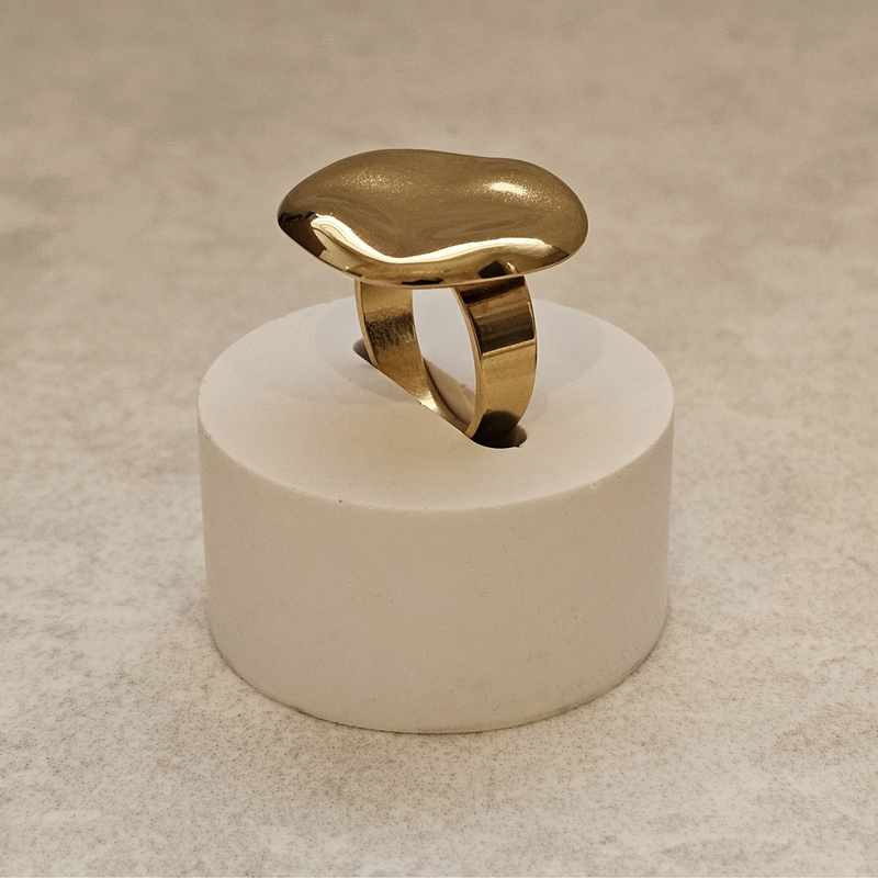 Geometric Round Ring Gold | Waterproof Non Tarnish Jewellery