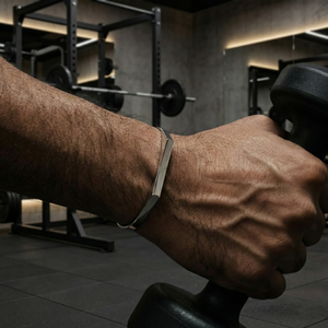 Mens Geometric Silver Bangle | Mens Jewellery