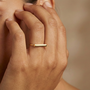 Dainty Gold Bar Ring | Women's Non Tarnish Jewellery