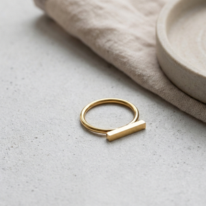 Dainty Gold Bar Ring | Women's Non Tarnish Jewellery