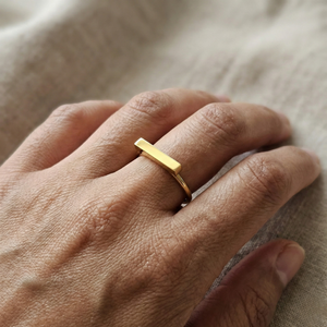 Dainty Gold Bar Ring | Women's Non Tarnish Jewellery