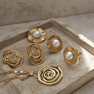 Halo Pearl Ring | Waterproof Jewellery Summer | Gold Stacking Pearl Ring