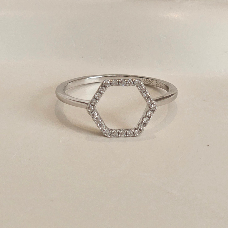 Hexagon Ring Silver