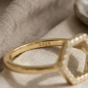 Hexagon Ring Gold I Geometric Ring Gold Women I Safana Jewellery