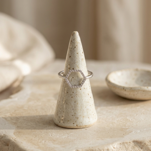 Hexagon Ring Silver I Geometric Ring Silver Women I Safana Jewellery