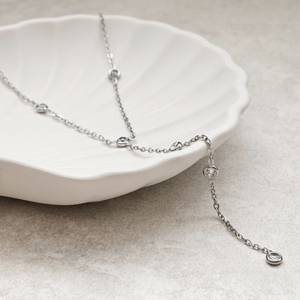 Lariat Necklace Silver | Waterproof Jewellery | Drop Necklace