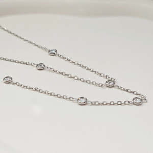 Lariat Necklace Silver | Waterproof Jewellery | Drop Necklace