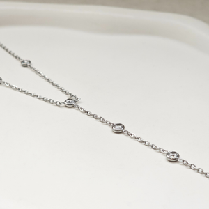 Lariat Necklace Silver | Waterproof Jewellery | Drop Necklace
