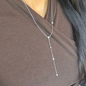 Lariat Necklace Silver | Waterproof Jewellery | Drop Necklace