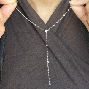 Lariat Necklace Silver | Waterproof Jewellery | Drop Necklace