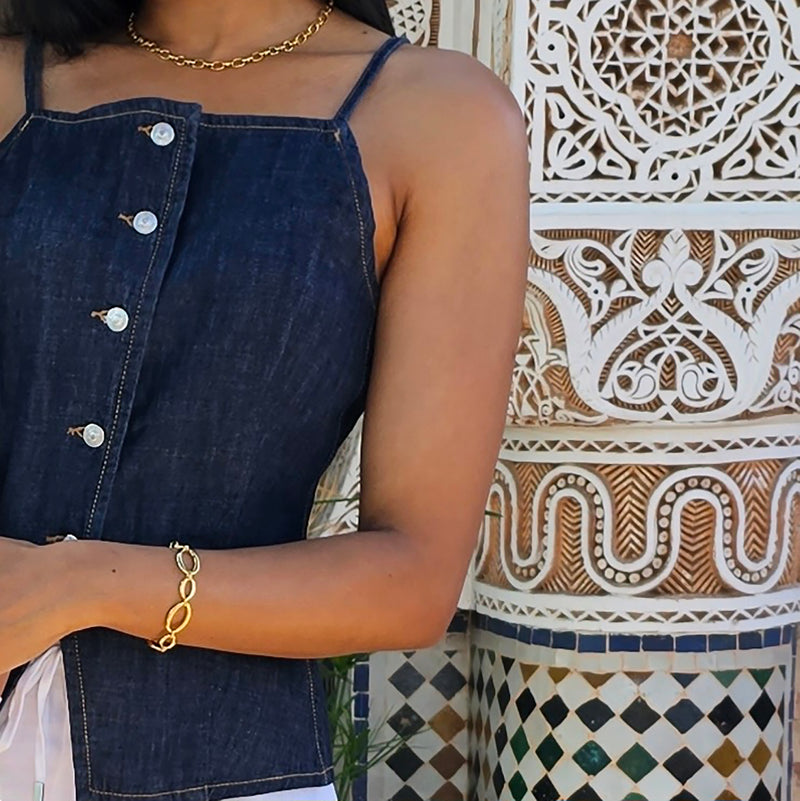 Chunky Oval Link Bracelet | Waterproof Non Tarnish Gold Jewellery