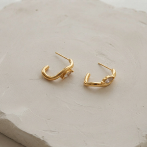 Marquise Crystal Wave Hoops I Gold Layering Jewellery I Non Tarnish