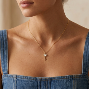 Gold Key Necklace I Dainty Gold Necklaces I Safana Jewellery I Minimalist Jewellery