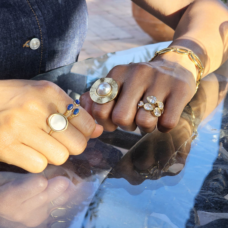 Teardrop Diamond Crossover Ring