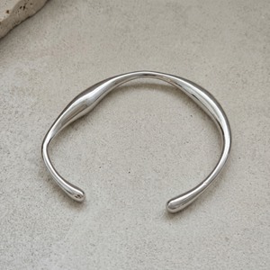Organically Shaped Bangle Silver I Non Tarnish Waterproof Jewellery I Womens jewellery