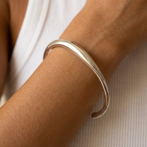 Organically Shaped Bangle Silver I Non Tarnish Waterproof Jewellery I Womens jewellery