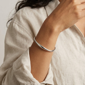 Organically Shaped Bangle Silver I Non Tarnish Waterproof Jewellery I Womens jewellery