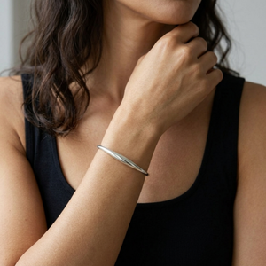 Organically Shaped Bangle Silver I Non Tarnish Waterproof Jewellery I Womens jewellery