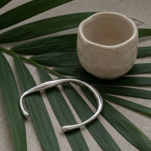 Organically Shaped Bangle Silver I Non Tarnish Waterproof Jewellery I Womens jewellery
