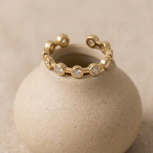 Diamond Bezel Ring I Minimalist Gold Stacking Ring I Safana Jewellery I Diamond Station Ring Gold